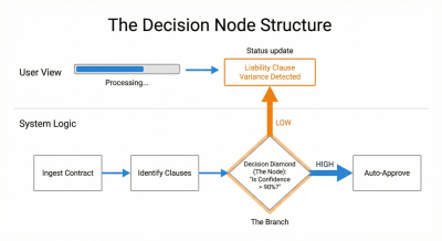 The diagram shows how to connect a hidden system decision based on probability (an Ambiguity Point) to a visible moment of explanation for the user (a Transparency Moment).