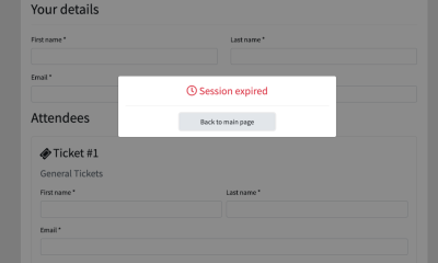 A session expired window with a “Back to main page” button.